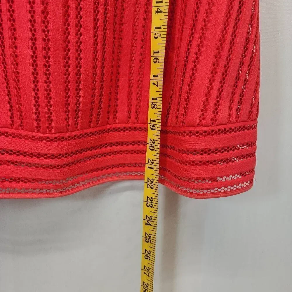 J.Crew Size 12 Red A Line Skirt Lined Lace Q4